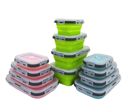 Picture of Color: Blue1, Size: 4PC - Folding lunch box