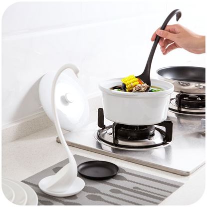 Picture of Creative Swan with tray can be vertical soup spoon, multi-purpose kitchen tableware spoon long handle large spoon.