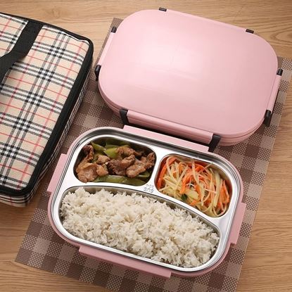 图片 Stylish leakproof Japanese style stainless steel lunch box