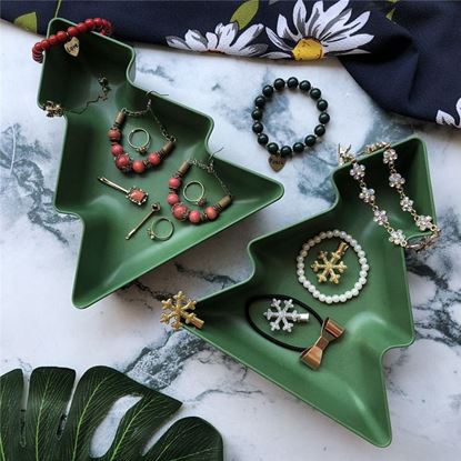 Picture of Color: 1 - Christmas Tree Fruit Plate Salad Plate Candy Plate Snack Plate Snack Plate Jewelry Box