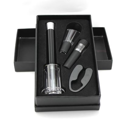 Picture of Specifications: Plastic set, box: Colors box - Red wine pressure bottle opener set