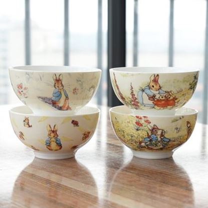 Picture of Style: 1 style, Size: 15.8CM - Cute cartoon rice rice bowl small bowl creative home bone china bowl child