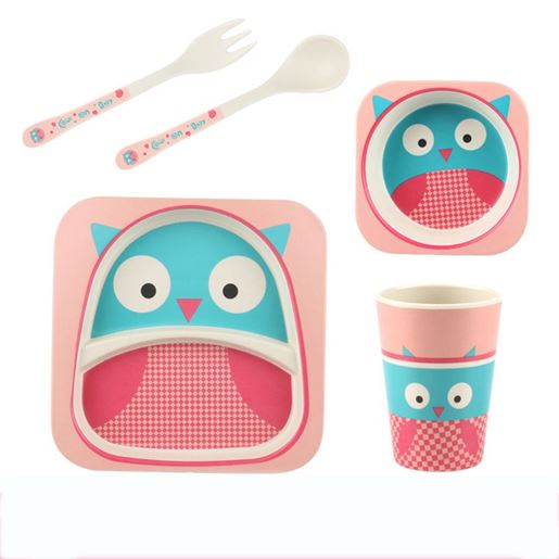 图片 Bamboo fiber creative children's cutlery set