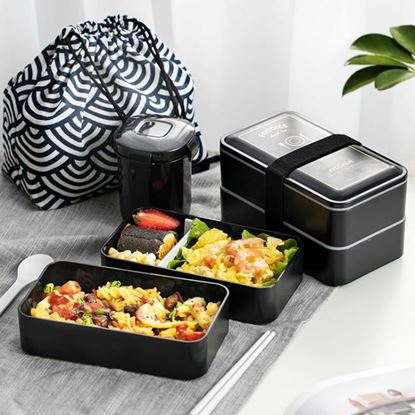 Picture of Style: FOOD - Double-deck Japanese style box lunch box for adults
