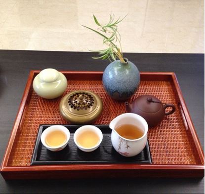 图片 Color: Black, Size: 40x30x3cm - Rattan Tray Tea Tray