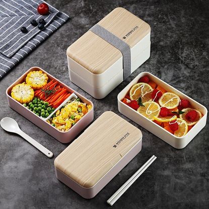 Picture of Japanese bento box office worker ins double separated lunch box