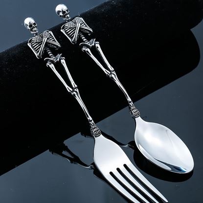 Foto de Stainless steel fork and spoon