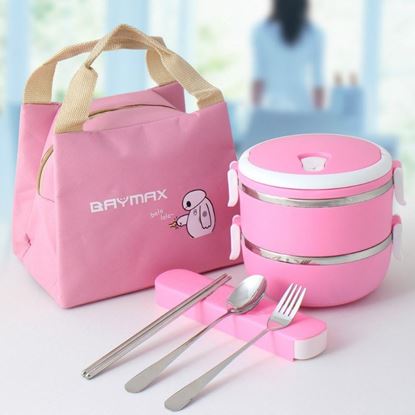Picture of Color: Pink, Style: 2Layer - Multilayer insulation lunch box