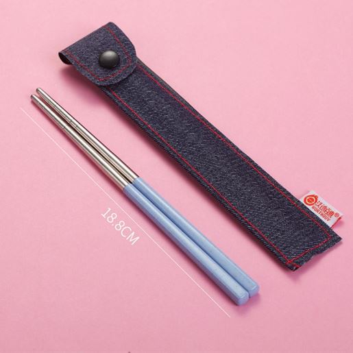 Picture of Color: Pink, Size: 18.8cm - Stainless Steel Chinese Chopsticks