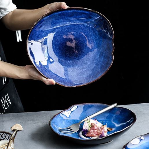 Picture of Size: 18cm - Western dishes household ceramic irregular flat plates