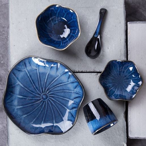 Изображение Color: Lotus leaf plate - Ceramic kiln turned lotus tableware