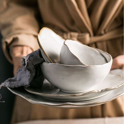 Picture of Color: Cup and saucer - Irregular ceramic tableware