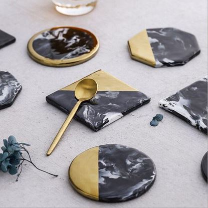 Image de Ink and wash marble coaster