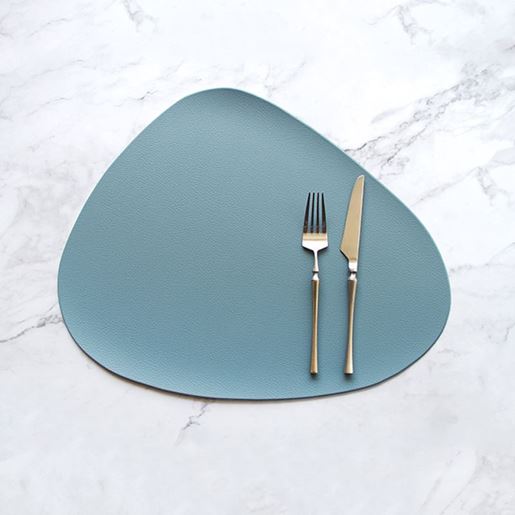 Picture of Color: Blue Coaster, quantity: 1pc - Table Mat Table Mat Placemat Table Mat Heat Insulation PU Leather Placemats Coaster Bowl Kitchen Non-slip