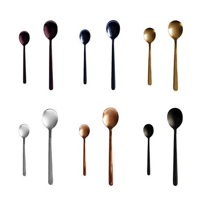 Picture of Color: Black, Size: Small - Golden spoon spoon coffee Nordic spoon stirring