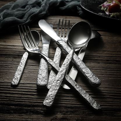 Picture of Style: Bright light, quantity: 4pcs - Stainless steel western food set