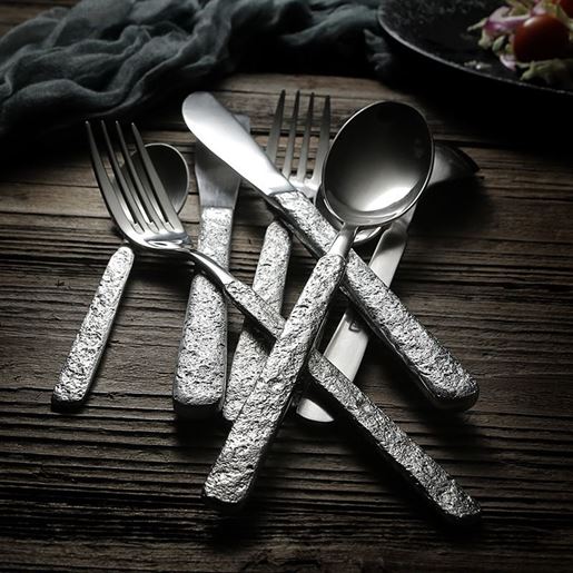 Picture of Style: Bright light, quantity: 4pcs 6sets - Stainless steel western food set