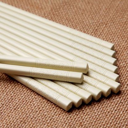 Picture of Color: 24cm ivory - Household alloy chopsticks without lacquer and wax