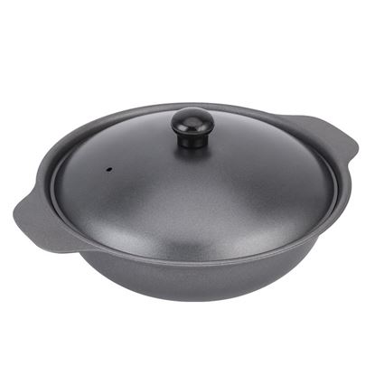 Picture of Color: Black, Size: 18cm - Stewed chicken and rice special pot rice, raw iron sand pot, Bafan, cast iron fire resistant pot, special iron sand pot