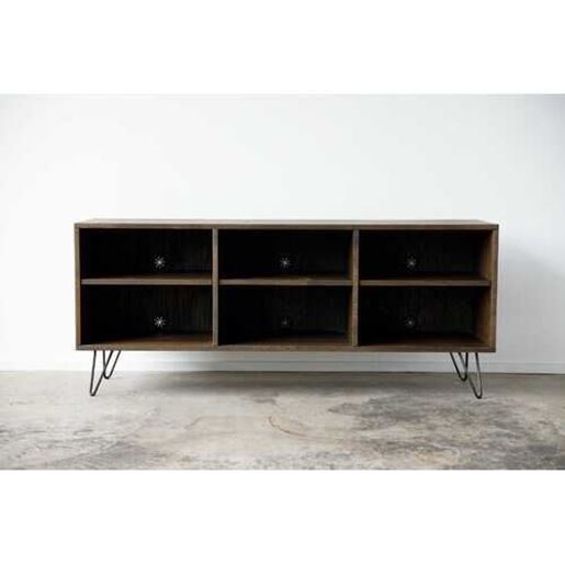 Picture of Warm Dark Finish Multi Compartment TV Stand or Media Center