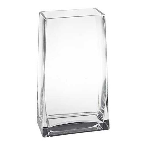 Picture of 7" Clear Glass Rectangle Handmade Vase