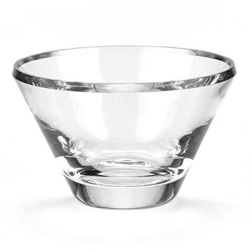 Picture of 8" Mouth Blown Crystal European Made Beveled Edge Bowl