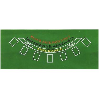 Picture of Green Blackjack Table Felt - Gaming Table Top for Blackjack