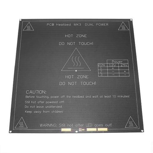 Picture of MK3 21*21*3mm 12V/24V 120W Aluminum Heated Bed Plate for 3D Printer