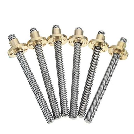 Picture of 3D Printer T8 1/2/4/8/12/14mm 100mm Lead Screw 8mm Thread With Copper Nut For Stepper Motor