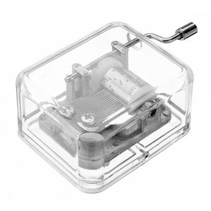 Picture of Mrosaa Hand-cranking Mini Transparent Acrylic Music Box Birthday Gift