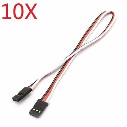 Picture of 10X 2AWG 60 Core 30cm Male to Male Futaba Plug Servo Extension Wire Cable Parallel Cable