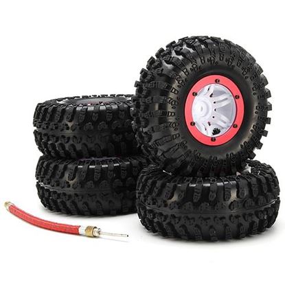 Picture of AUSTAR 4PCS Wheel Tires Rims Inflate Beadlock Pneumatic Tyre 3021RD For 1/10 RC Car