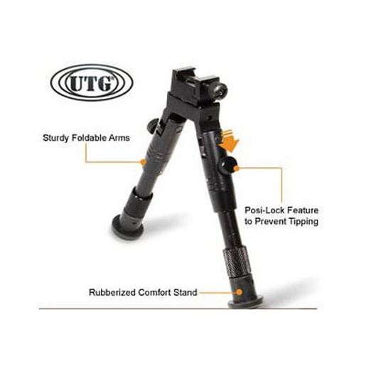 Picture of UTG Bipod, SWAT/Combat Profile,Adjustable Height, Rubberized Stand