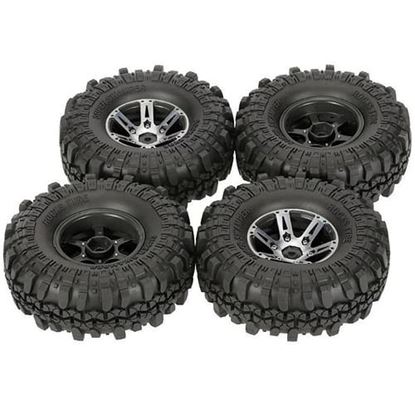 Picture of 4Pcs AUSTAR AX-4020A 1.9 Inch 110mm 1/10 RC Car Tires with Alloy Hub For D90 SCX10 AXAIL RC4WD TF2 R