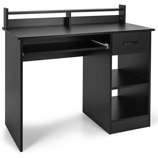 Picture of Study Laptop Table with Drawer and Keyboard Tray-Black