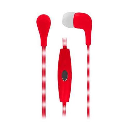 Picture of Naxa NE-951 VECTOR Earphones with LED Cord - RED