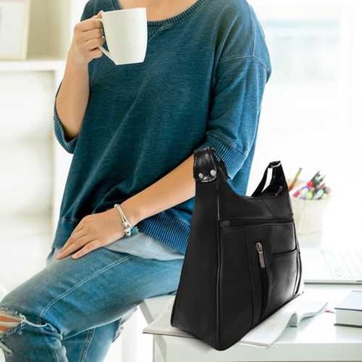 Picture of Leather Sleek Multi Pockets Shouler Handbag-Assort Colors