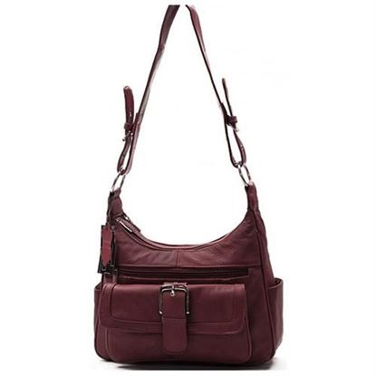 Picture of AFONiE Collection Timeless Genuine Leather Wine Color Women Purse