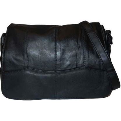 Picture of Black Leather Casual CrossBody Bag