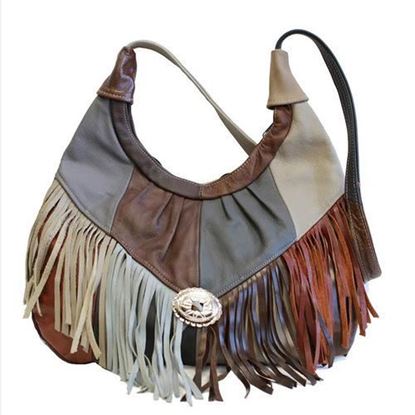 Picture of Patches Soft Leather Fring Hobo Purse