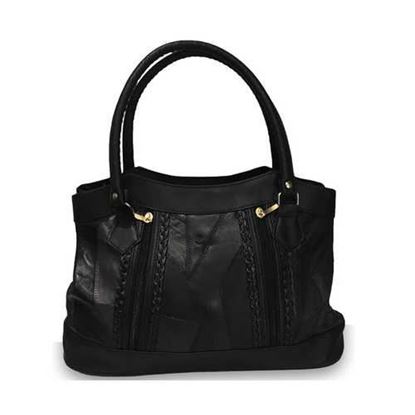 Picture of Black Leather Hobo Purse For Women