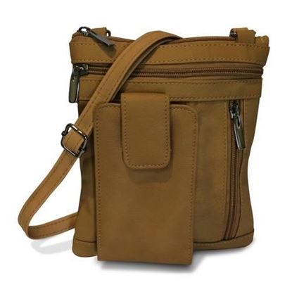 Picture of On The Go AFONiE Genuine Leather Messenger Bag-Tan Color