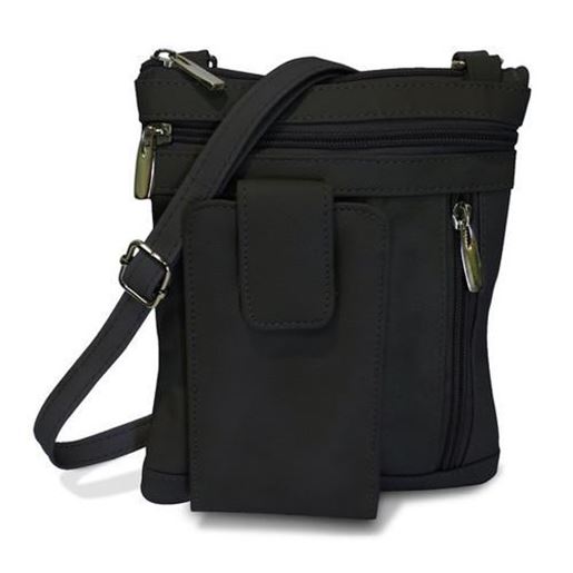 Picture of On The Go AFONiE Genuine Leather Messenger Bag-Black Color