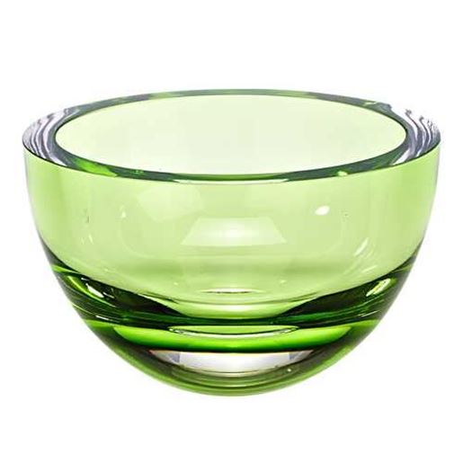 Picture of 6" Mouth Blown Crystal European Made Lead Free Spring Green Bowl