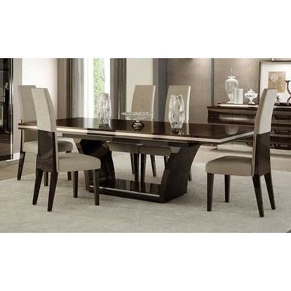 Picture of Dark Wood Modern Pedestal Dining Table