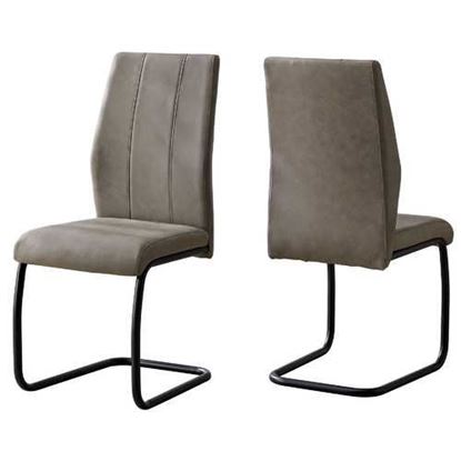 Picture of 40.5" x 34.5" x 77.5" Taupe Black Foam Metal Polyester Dining Chairs 2pcs