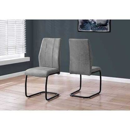 Picture of Two 77.5" Fabric Black Metal and Polyester Dining Chairs