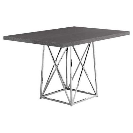 Picture of 36" x 48" 31" Grey  Particle Board ad Chrome Metal  Dining Table