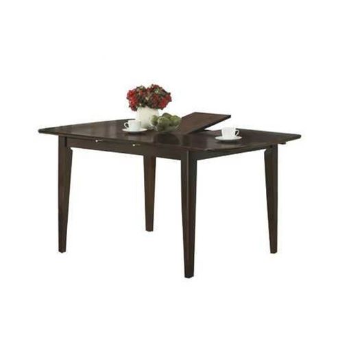 Picture of 35.5" x 60" x 30" Cappuccino Solid Wood  Dining Table With A Leaf