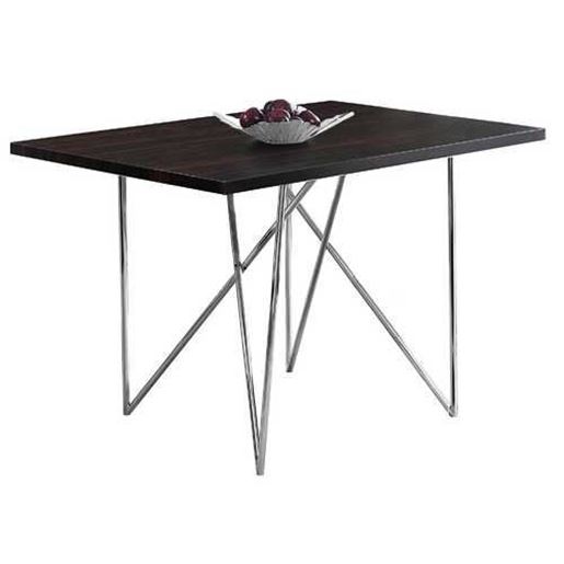 Picture of 31.5" x 47.5" x 30" Cappuccino Hollow Core Particle Board Metal  Dining Table